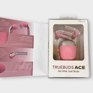 Gabba Goods Truebuds Ace Wireless Premuim Earbuds Pink Bluetooth New GG-TACE-PNK